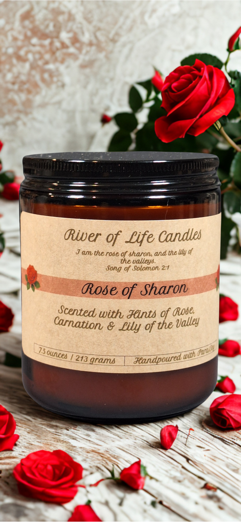 πΉ Rose of Sharon β Handpoured Faith-Inspired Candle 7.5 oz