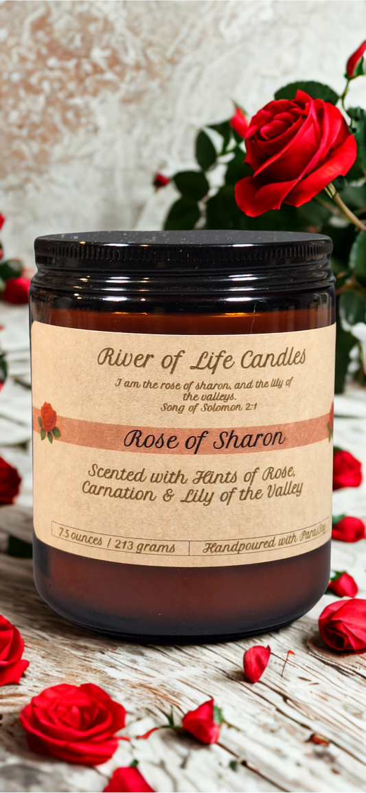 🌹 Rose of Sharon – Handpoured Faith-Inspired Candle 7.5 oz